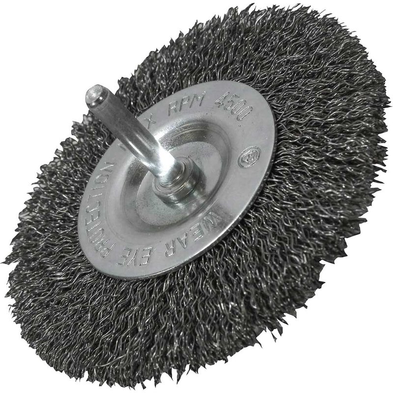 Faithfull Wire Brush 100mm x 6mm Shank, 0.30 Wire FAIWBS100C