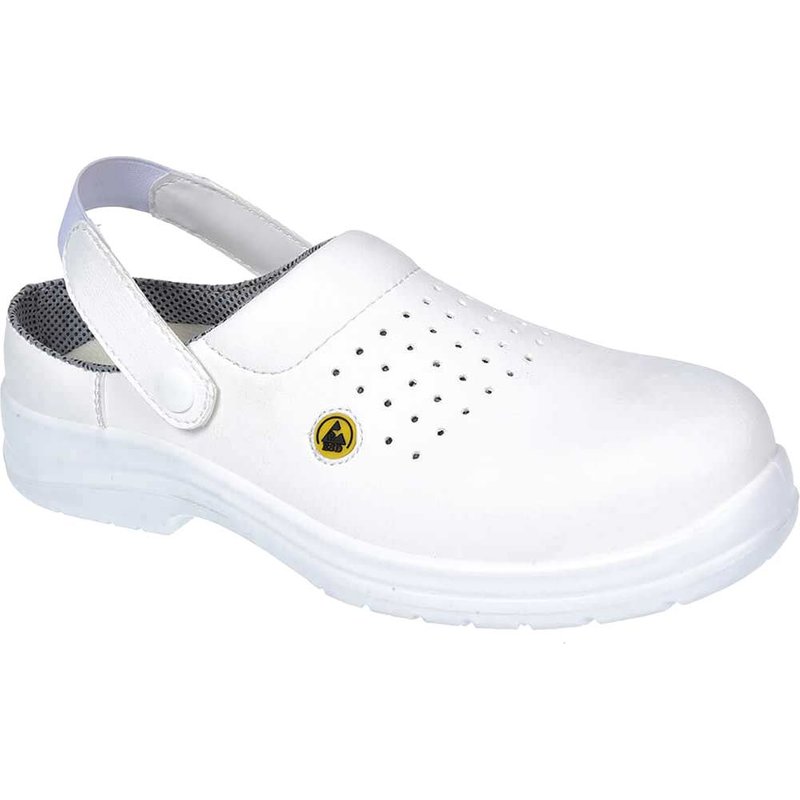 Portwest Compositelite ESD Perforated Safety Clogs White Size 10.5
