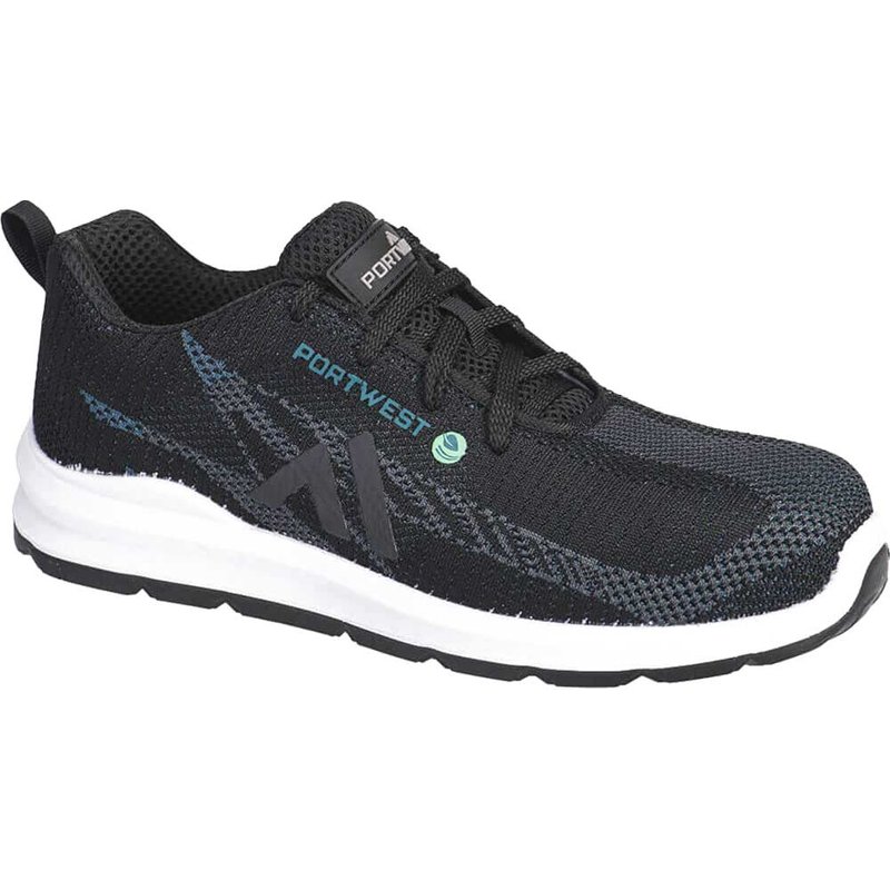 Portwest Eco Fly Composite Safety Trainers Black / Blue Size 12