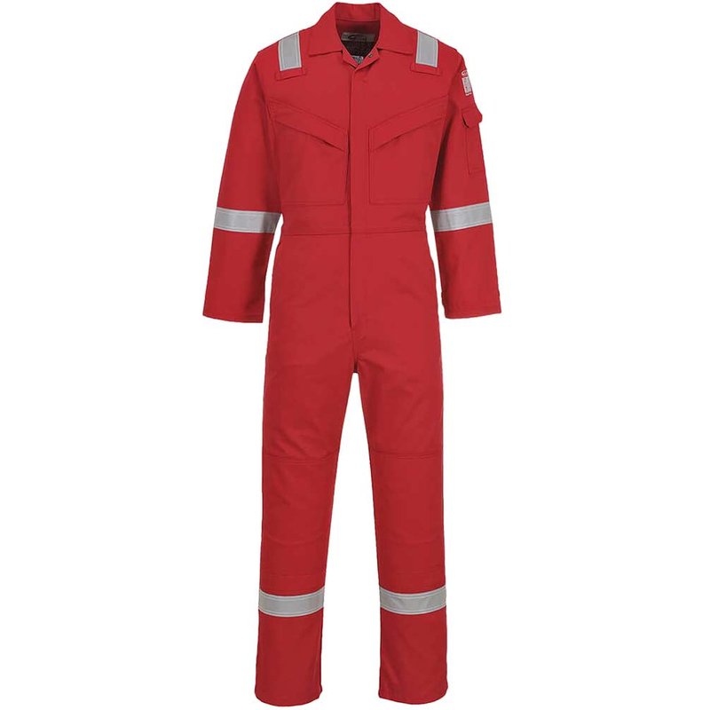 BizFlame Mens Aberdeen Flame Resistant Coverall Red 41" 32"