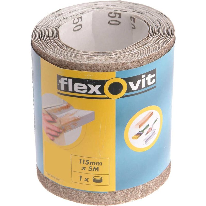 Flexovit General Purpose Sanding Roll 115mm x 5m Coarse 80G 63642526411
