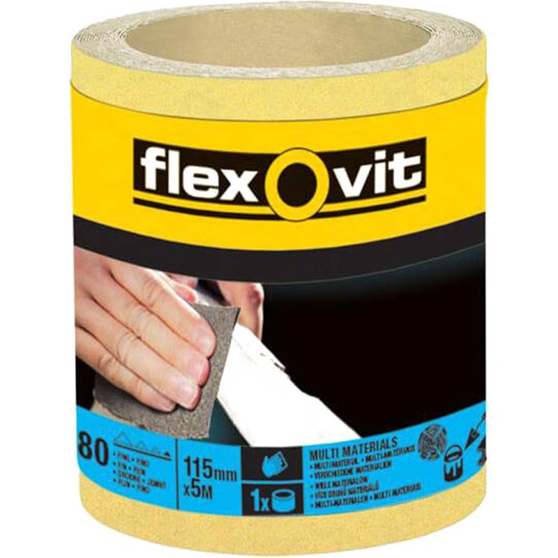 Flexovit High Performance Sanding Roll 115mm x 5m Extra Coarse 40G 66261104021
