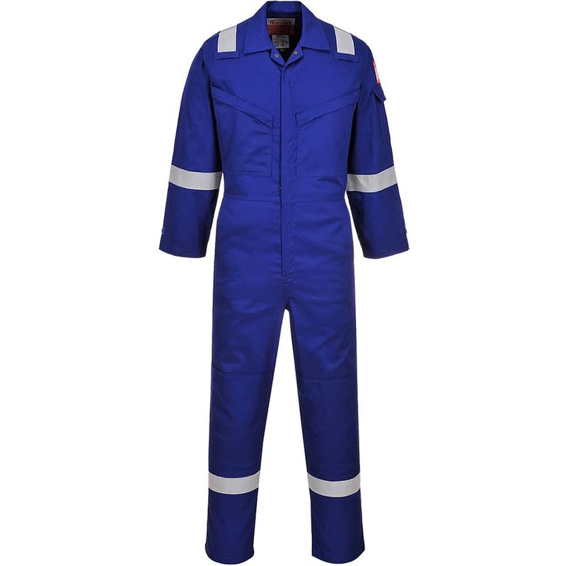 BizFlame Mens Flame Resistant Super Lightweight Antistatic Coverall Royal Blue L 32"