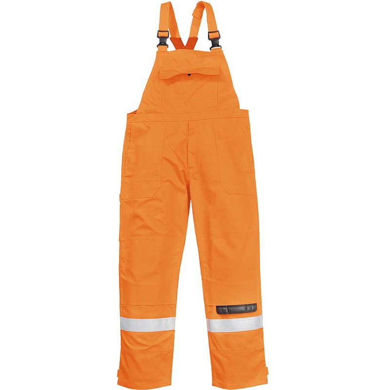 BizFlame Plus Mens Flame Resistant Bib and Brace Orange 4XL