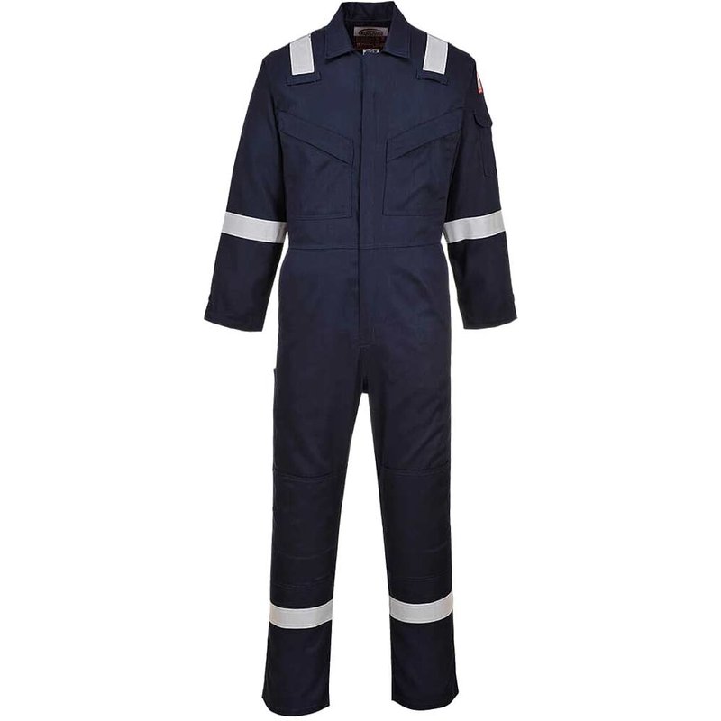 BizFlame Mens Flame Resistant Lightweight Antistatic Coverall Navy Blue S 32"