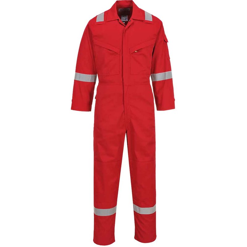 BizFlame Mens Flame Resistant Lightweight Antistatic Coverall Red 3XL 32"