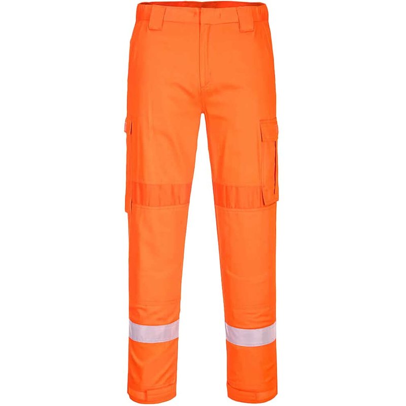 BizFlame Lightweight Stretch Panelled Trousers Orange 3XL 31"