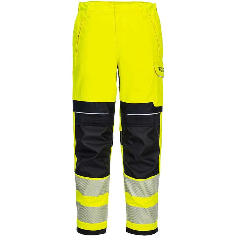 Modflame PW3 FR Womens Hi Vis Flame Resistant Trousers Yellow / Black 28" 31"