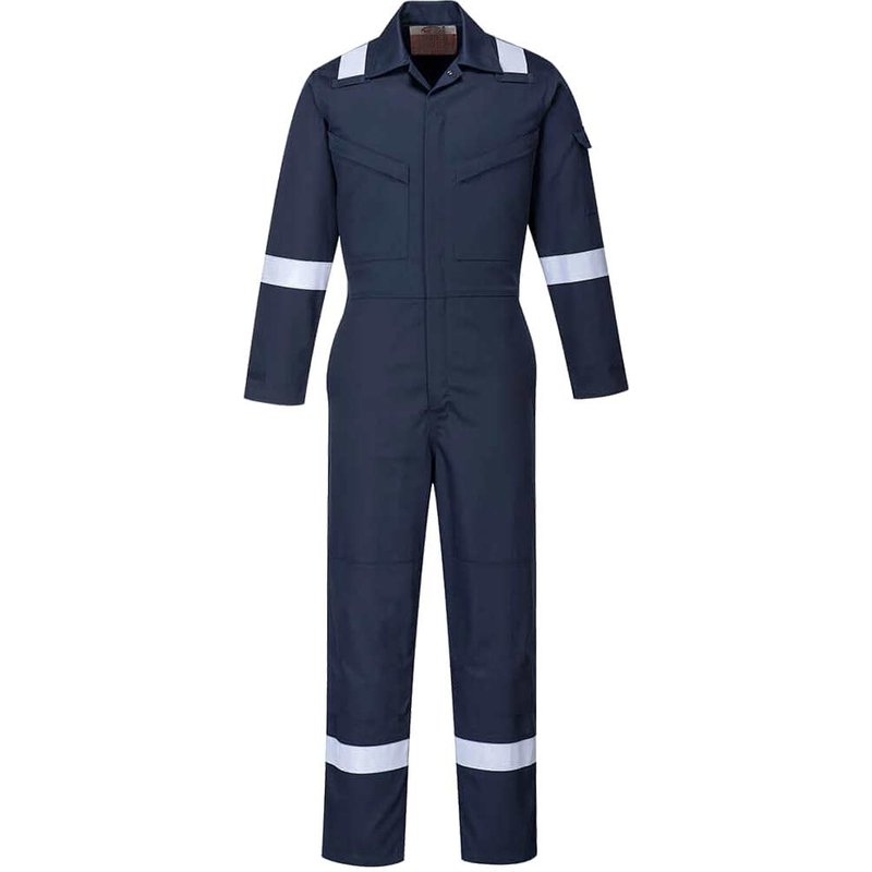 BizFlame Ladies Plus Anti Static Flame Resistant Overall Navy M
