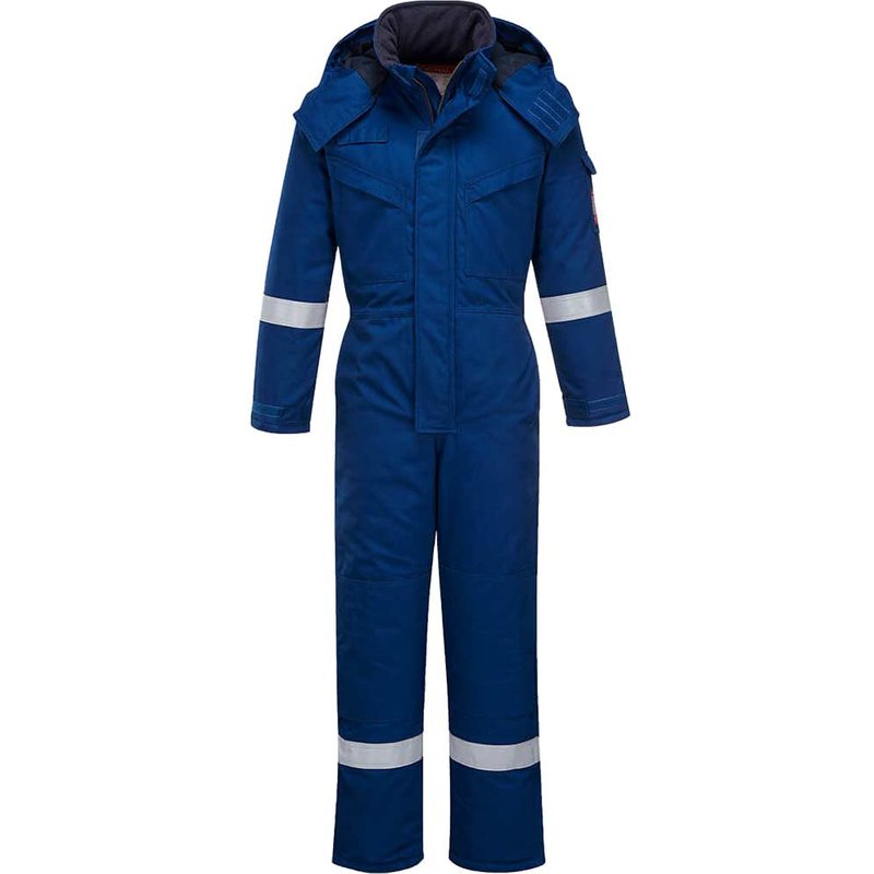 BizFlame Mens Flame Resistant Antistatic Winter Overall Royal Blue XL 32"