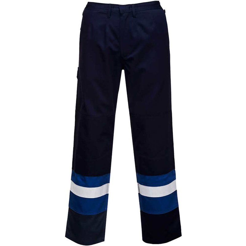 BizFlame Mens Flame Resistant Plus Trousers Navy / Royal 3XL 32"