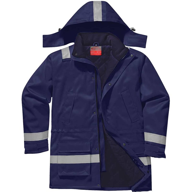 BizFlame Mens Flame Resistant Antistatic Winter Jacket Navy 3XL