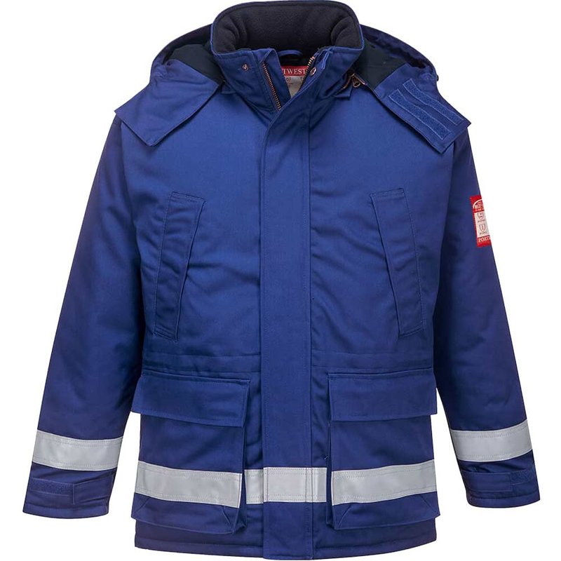 BizFlame Mens Flame Resistant Antistatic Winter Jacket Royal Blue L