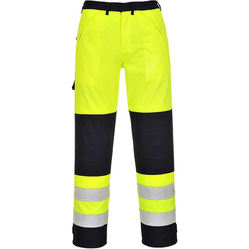 BizFlame Hi Vis Multi-Norm Flame Resistant Trousers Yellow / Navy S