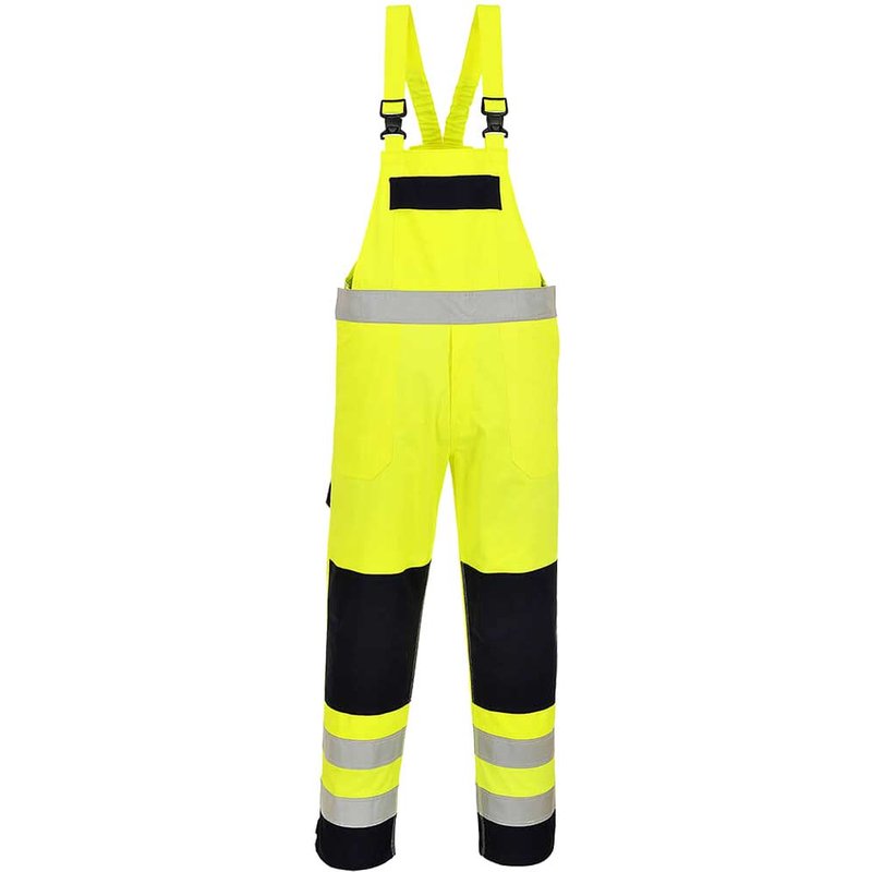 BizFlame Hi Vis Multi-Norm Flame Resistant Bib and Brace Yellow / Navy XL