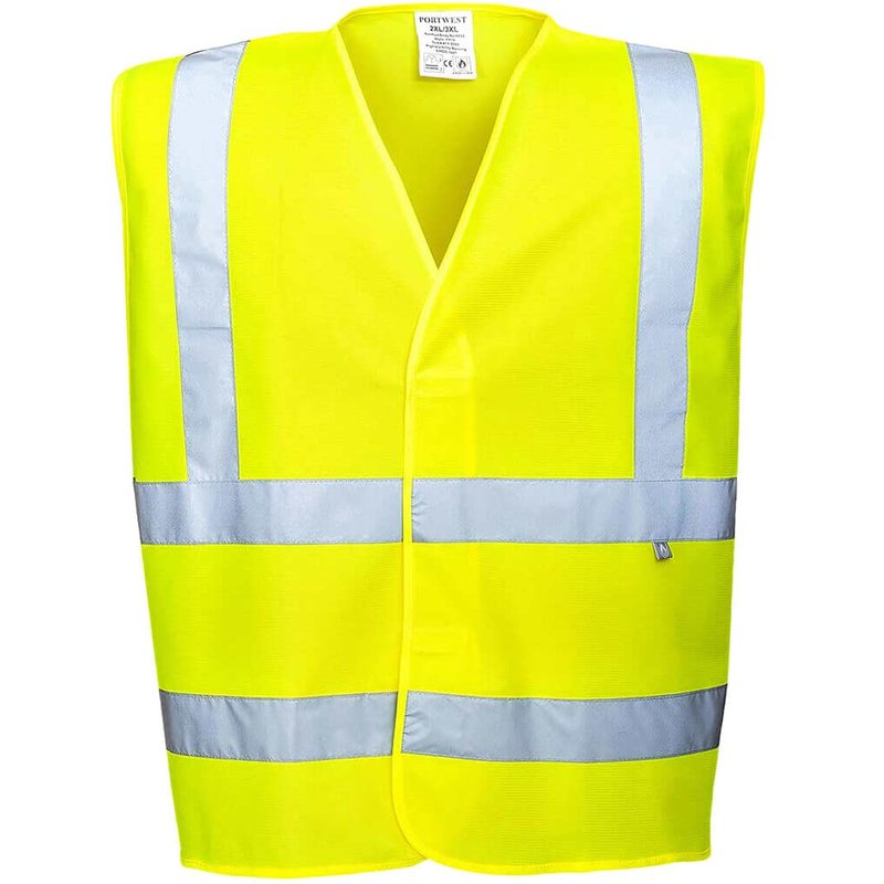 BizFlame Hi Vis Flame Resistant Anti Static Vest Yellow 4XL / 5XL
