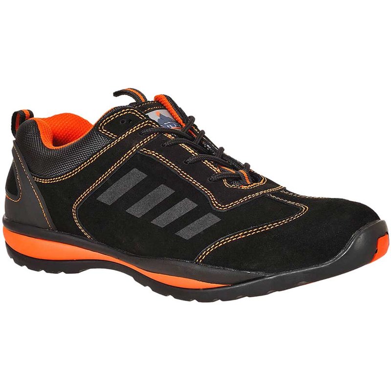 Portwest Steelite Lusum S1P HRO Safety Trainers Black / Orange Size 6.5
