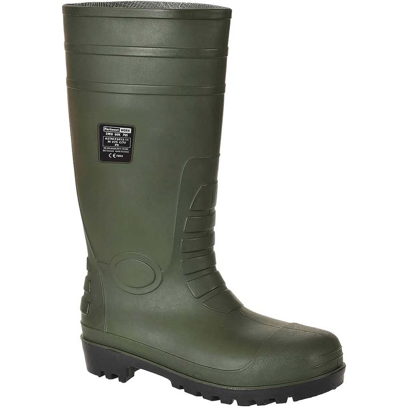 Portwest Total S5 Safety Wellington Boots Green Size 9