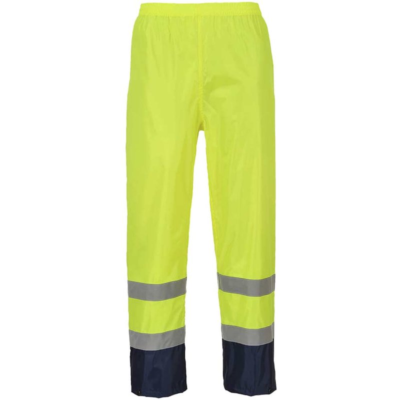 Classic Hi Vis Contrast Rain Trousers Yellow / Navy 3XL