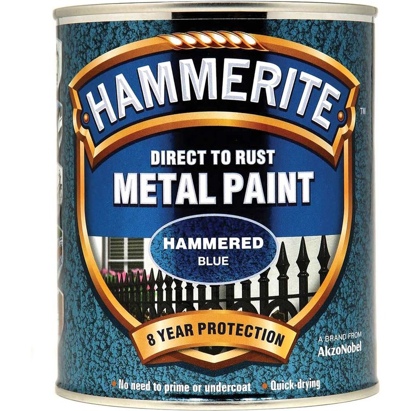 Hammerite Direct To Metal Hammered Blue 750ml 5092938