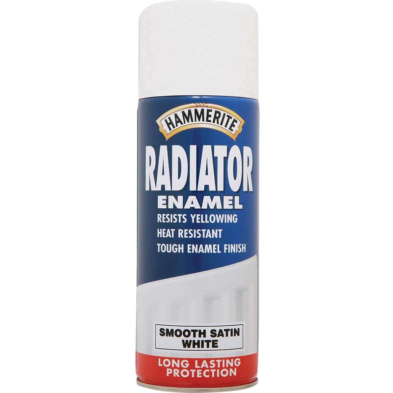 Hammerite Radiator Enamel Aerosol Paint Satin White 400ml