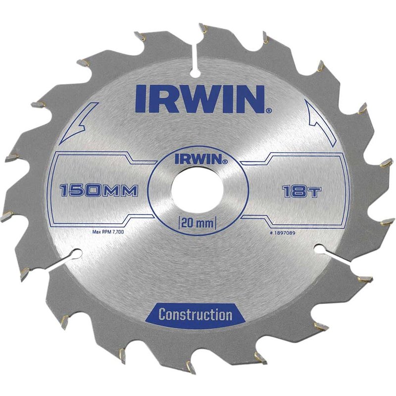 Irwin IRWIN® Construction Circular Saw Blade 150 x 20mm x 18T ATB 1897089