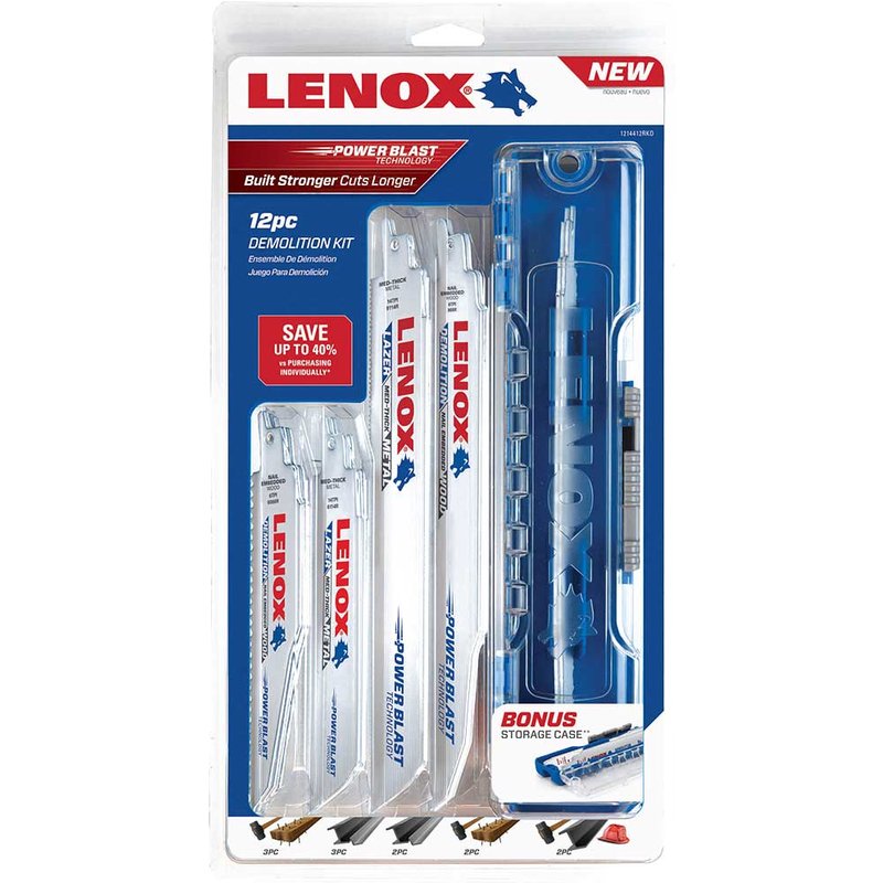 Lenox 12 Piece Demolition Reciprocating Sabre Saw Blade Set