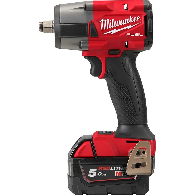 Milwaukee M18FMTIW2F12-502X 18V Fuel Brushless 1/2" Mid-Torque Impact Wrench with 2 x 5.0Ah Batteries Charger & Case 4933478451 M18FMTIW2F12-502X