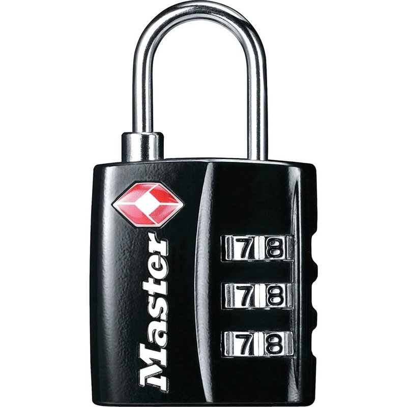 Master Lock TSA 3-Digit Combination Black Finish 30mm Padlock 4680EURDBLK