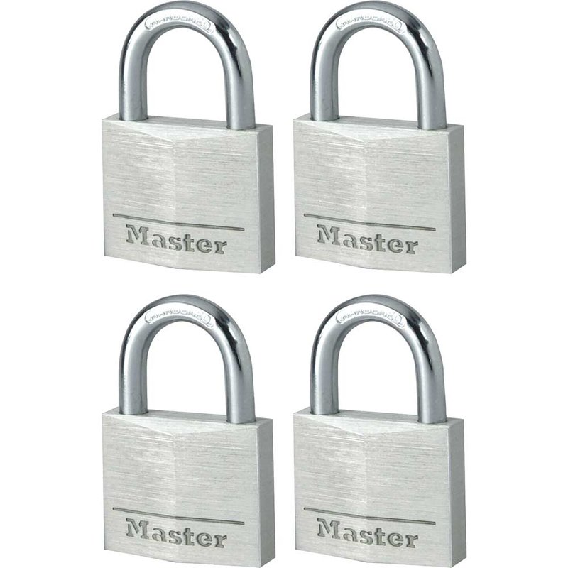 Master Lock Aluminium 40mm Padlock 4-Pin - Keyed Alike x 4 9140EURQNOP