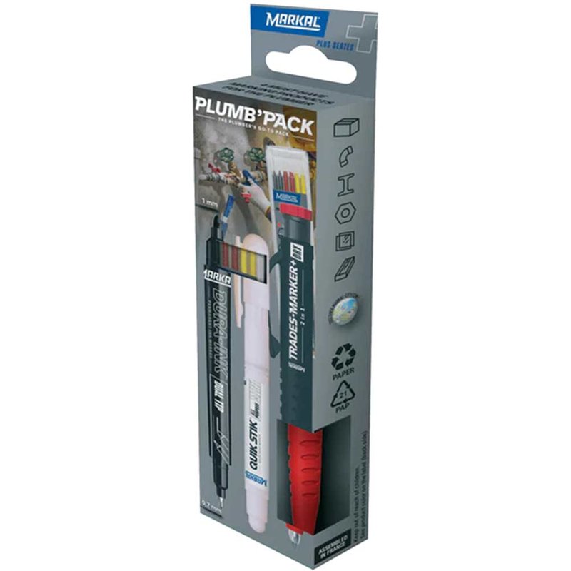 Markal Trades Marker Dry 2-in-1 Plumbers Pack