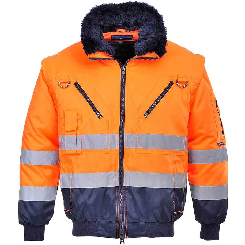 Portwest Hi Vis 3 in 1 Pilot Jacket Orange / Navy M