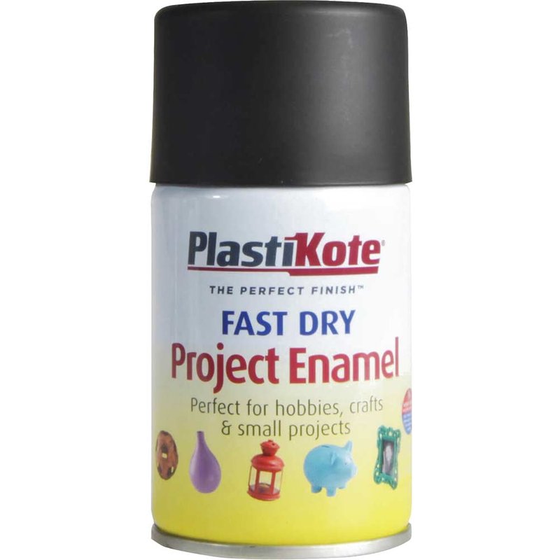 Plastikote Dry Enamel Aerosol Spray Paint Matt Black 100ml