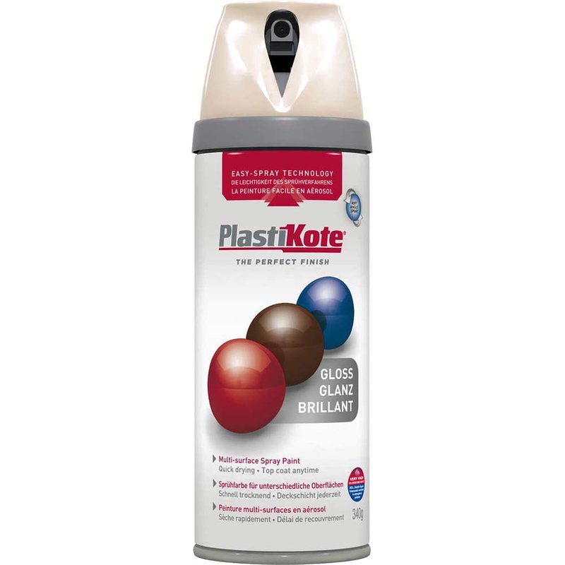Plastikote Premium Gloss Aerosol Spray Paint Antique White 400ml