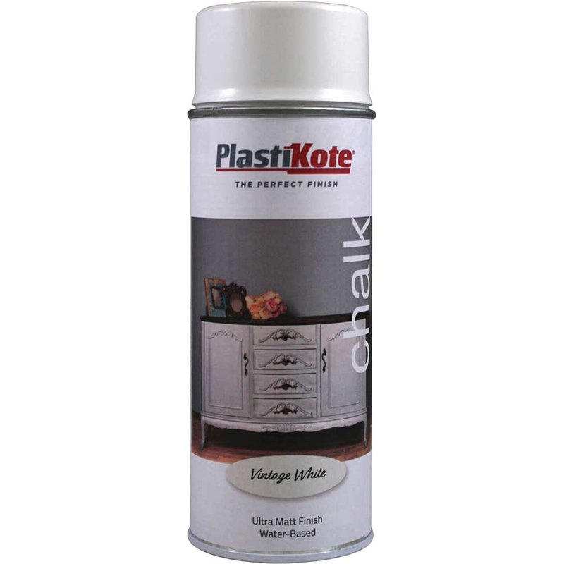Plasti-Kote Chalk Finish Spray Paint Vintage White 400ml