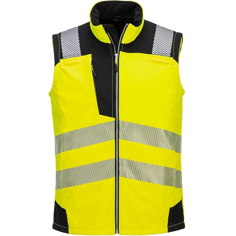 Portwest PW3 Hi Vis Softshell Gilet Yellow / Black L