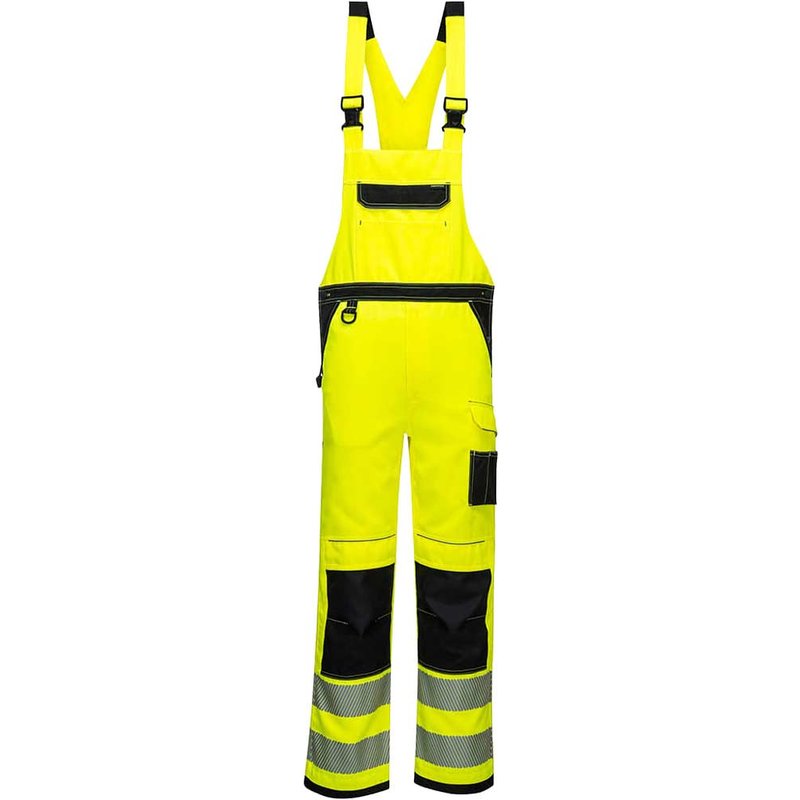 Portwest PW3 Hi Vis Bib and Brace Yellow / Black S