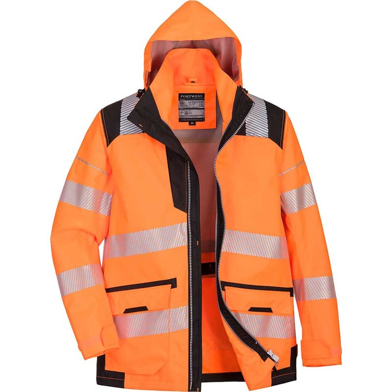 Oxford Weave 300D Class 3 PW3 Hi Vis 5 in 1 Jacket Orange / Black 3XL
