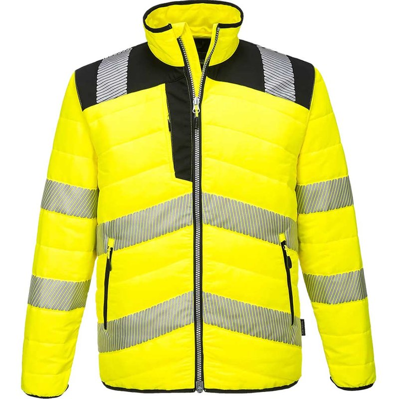 Portwest PW3 Mens Hi Vis Baffle Jacket Yellow / Black 3XL