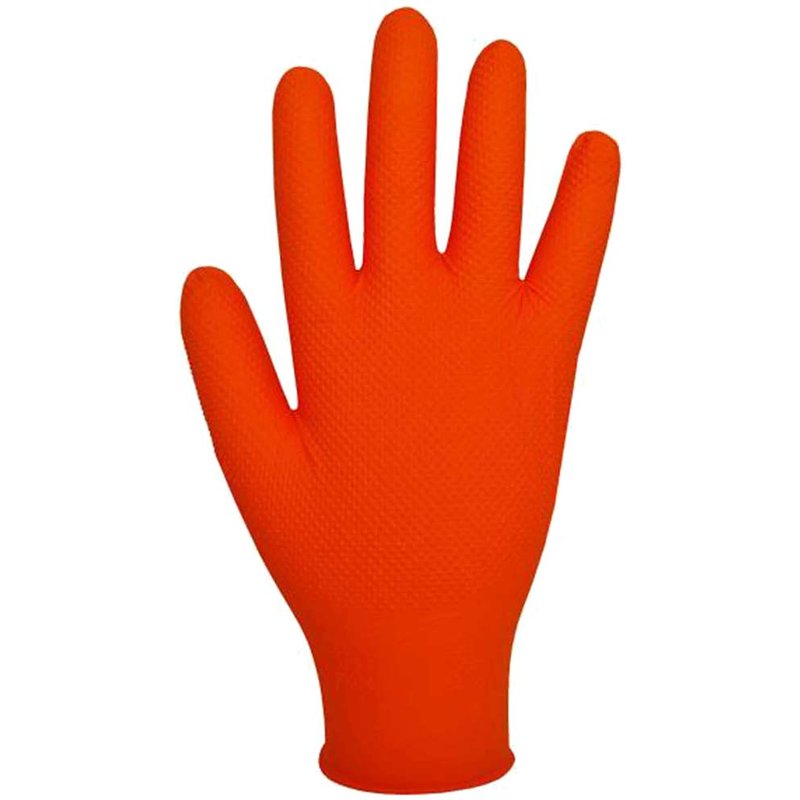 Polyco Bodyguard Finite Orange Heavy Duty Disposable Gloves L Pack of 90