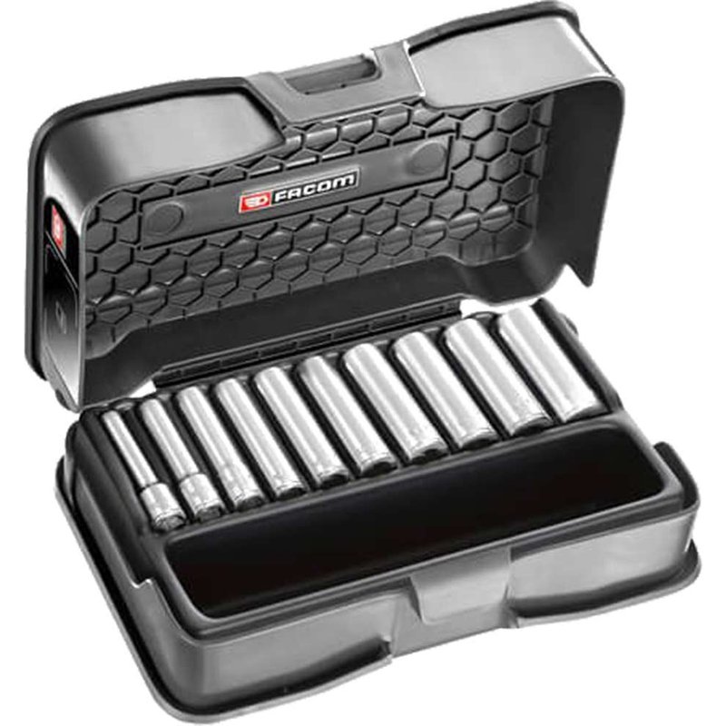 Facom R.405 1/4" Drive 10 Piece Metric 6 Point Deep Socket Set 1/4"