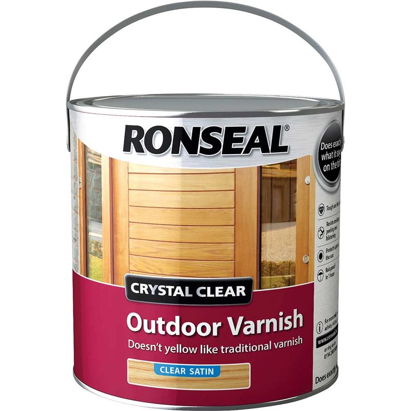 Ronseal Crystal Clear Outdoor Varnish Satin 2.5 litre 37366