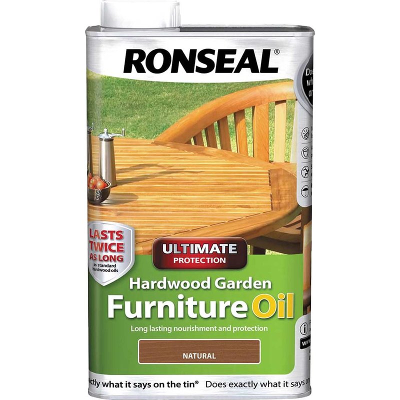 Ronseal Ultimate Protection Hardwood Garden Furniture Oil Natural 1 litre 37356