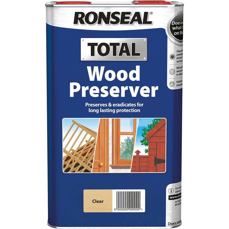 Ronseal Total Wood Preserver Clear 5 litre 37658