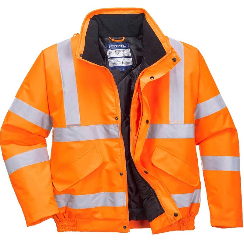 Oxford Weave 300D Class 3 GO/RT Hi Vis Bomber Jacket Orange 3XL
