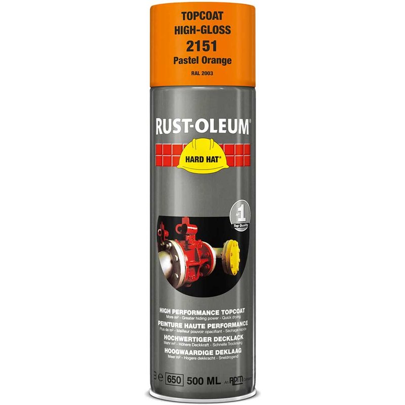 Rust Oleum Hard Hat Metal Spray Paint Pastel Orange 500ml