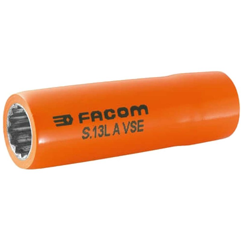 Facom 1/2" Drive 1000v Insulated Bi Hexagon Deep Metric Socket 1/2" 13mm