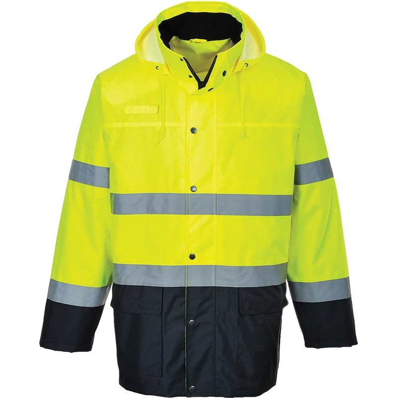 Oxford Weave 150D Class 3 Lite Hi Vis 2-Tone Traffic Jacket Yellow / Navy 2XL