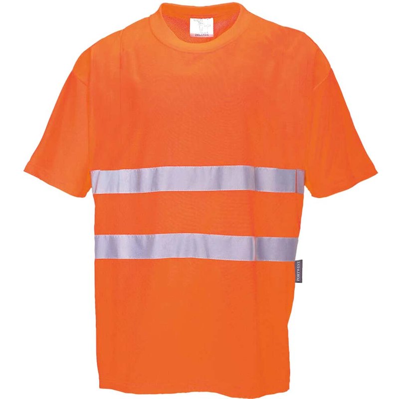 Portwest Hi Vis Cotton Comfort Short Sleeve T Shirt Orange S