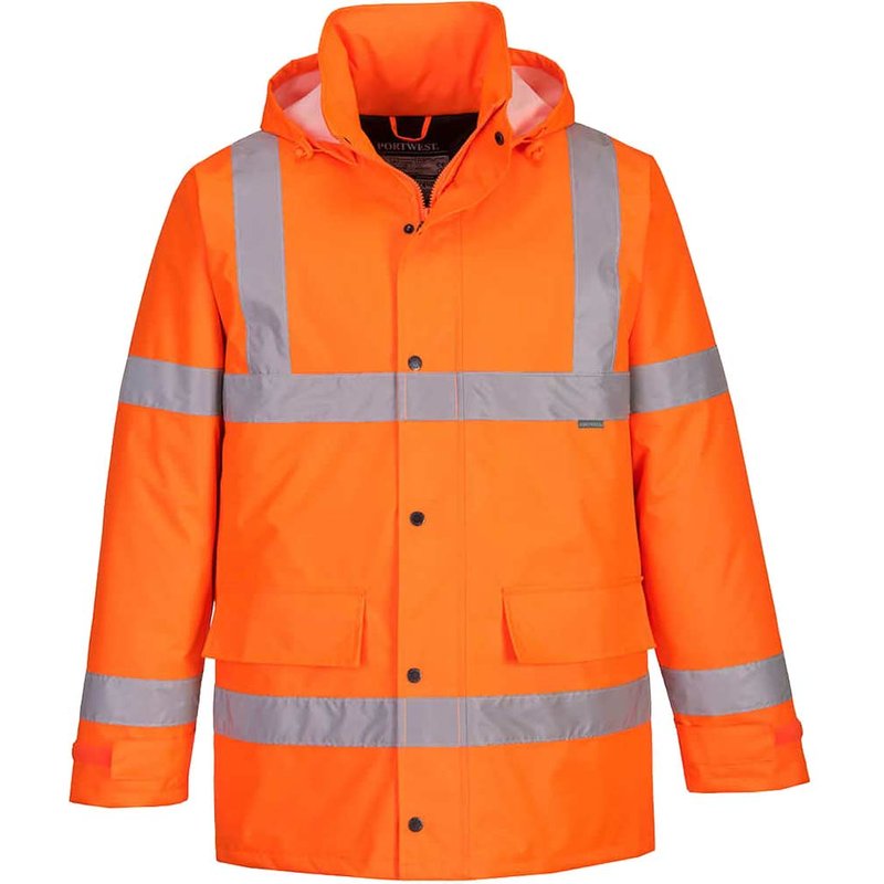 Oxford Weave 300D Class 3 Hi Vis Traffic Jacket Orange 6XL